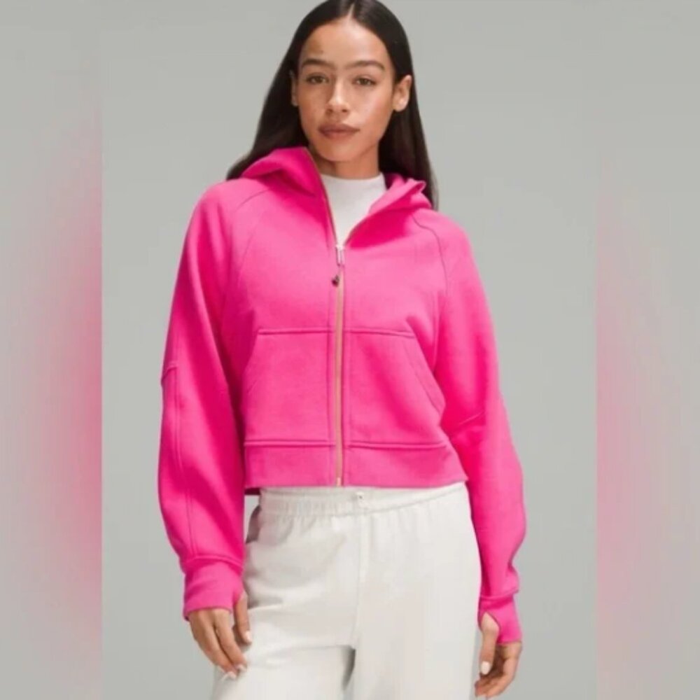 pink LULULEMON full GOLD zipper **special edition** scuba hoodie